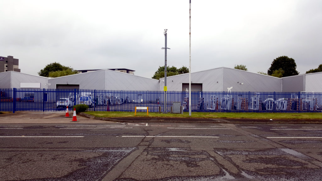 Pedestrian experience entering the trading estate